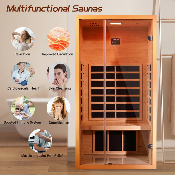 1-Person Extendable FAR Infrared Home Sauna – Hemlock