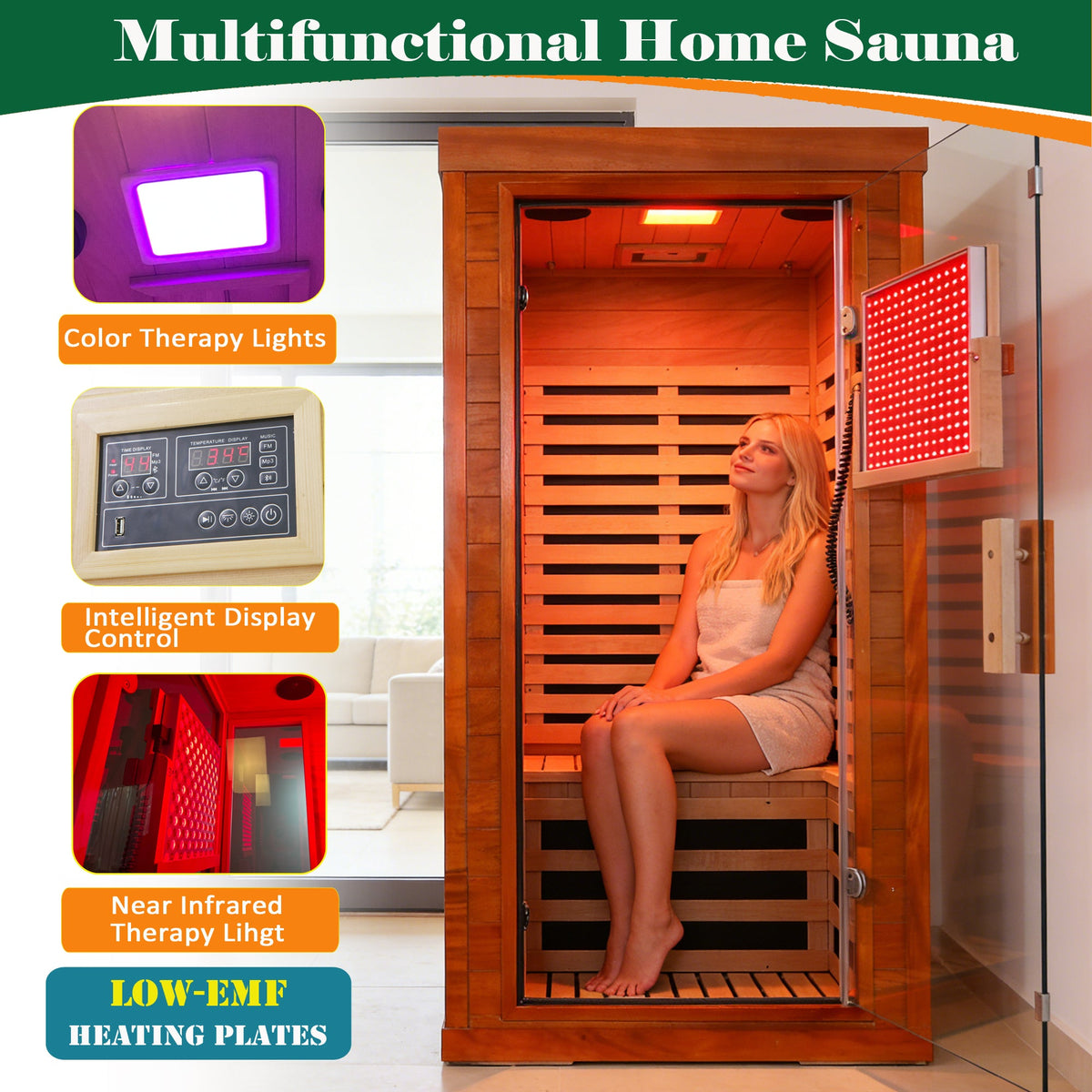 Wood Infrared Home Sauna Room