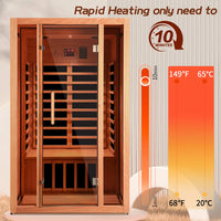 2 Person Extendable FAR Infrared Sauna for Home, Hemlock Wood Low EMF 6 Carbon Heaters Indoor Saunas with LED Lights, Bluetooth Speaker, Digital Control Panel, and Seating Bench — product view 10