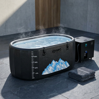 Cold Plunge Tub, 248 Gallon, 1 Horsepower, Heavy-Duty Ice Bath Tub for Athletes with Hot & Cold, Portable Inflatable Plunge Chiller with Water Treatment Kit, Immersion Therapy, Wifi (Black, 1 Set) — Studio Shot