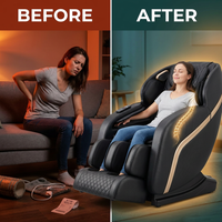 Full Body Massage Chair Designed for Complete Body Relief, Zero Gravity Position, 5 Programs, Heating Function — Before & After