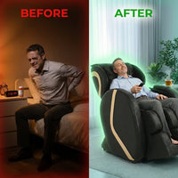 Full Body Massage Chair Designed for Complete Relief, Zero Gravity Position, 5 Programs, Heating Function — Before & After
