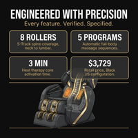 Full Body Massage Chair Designed for Complete Body Relief, Zero Gravity Position, 5 Programs, Heating Function — Results & Stats