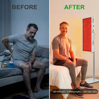 Red Light Therapy Panel, 4 Wavelengths Full Body Infrared Light Therapy, 300 Elite Grade Dual Chip Leds, FSA-HSA Red Light Device at Home, Ideal for Body, Face. Modular Design. — Before & After
