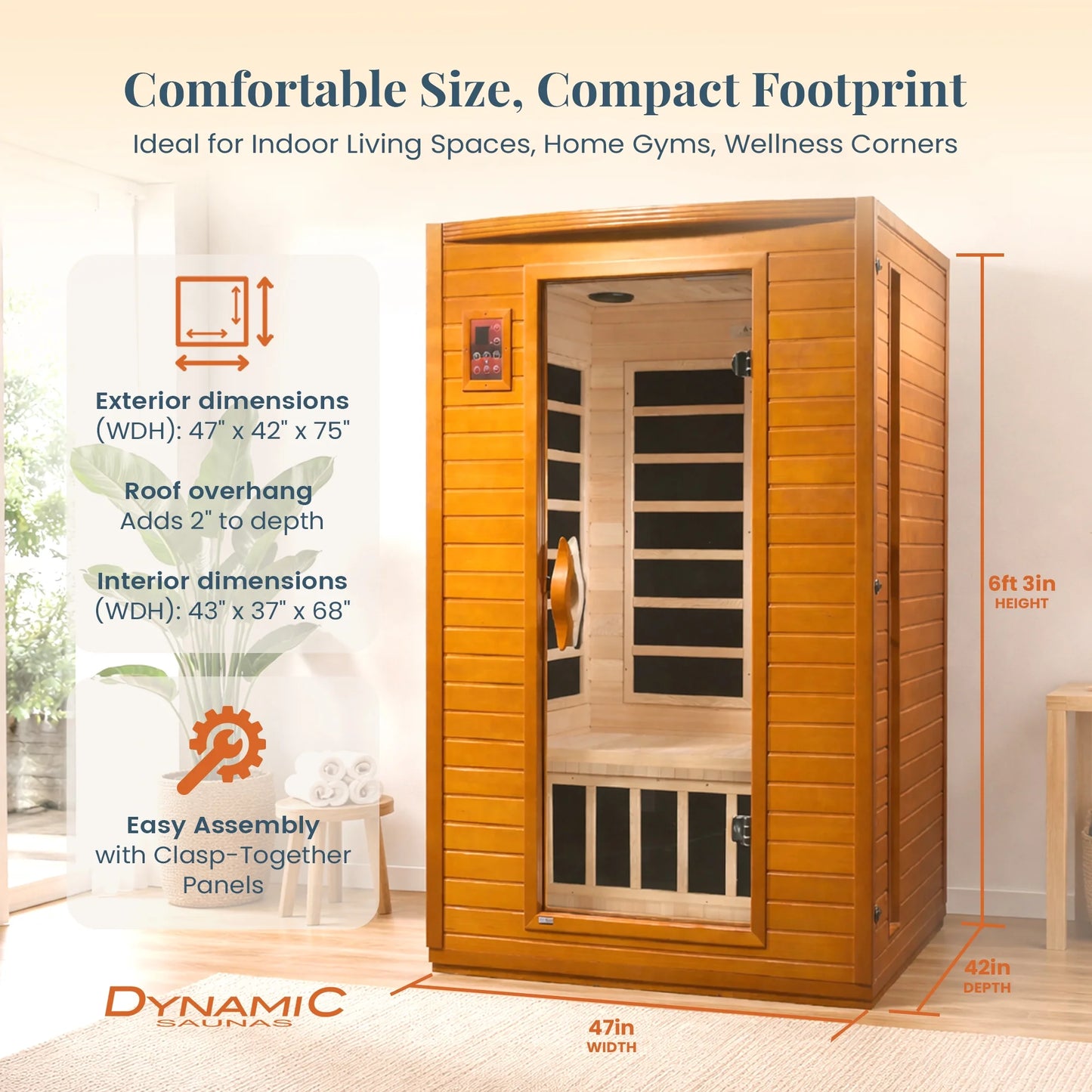 Andora 2-Person Low EMF FAR Infrared Sauna, Canadian Hemlock — product view 5