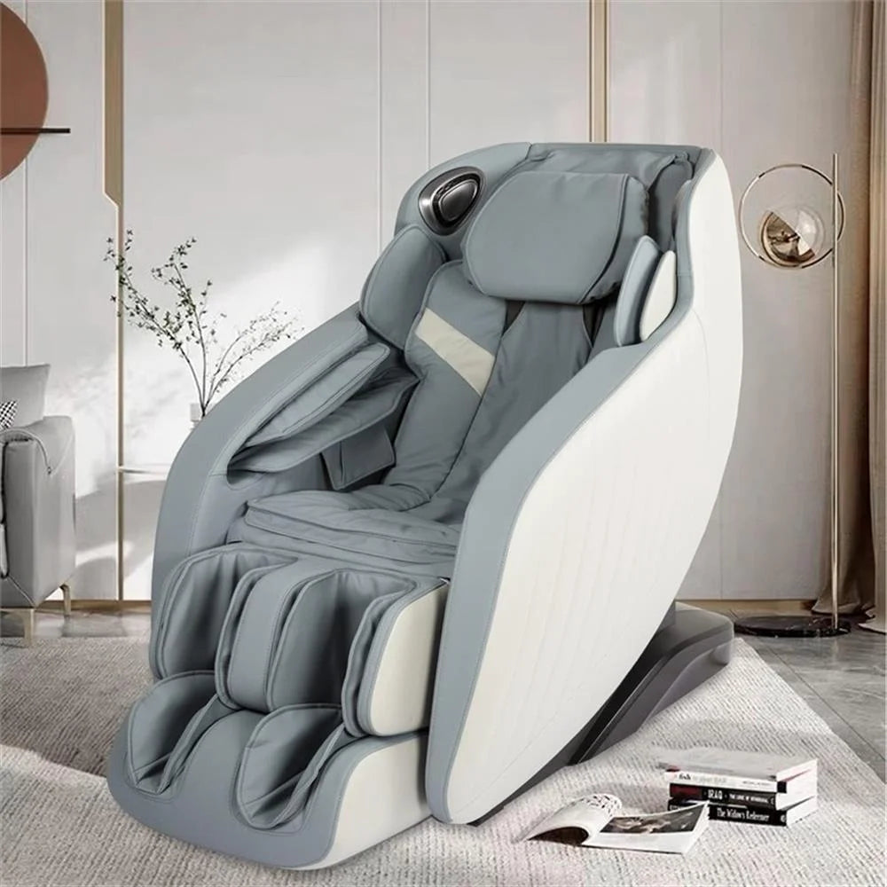 Blue Faux Leather Zero Gravity Recliner 3D Programmable Massage Chair — product view 2