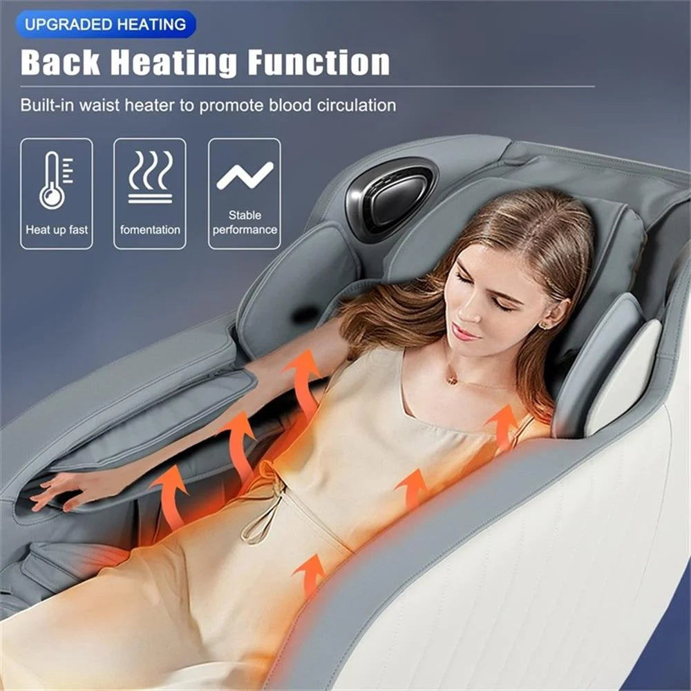 Blue Faux Leather Zero Gravity Recliner 3D Programmable Massage Chair — product view 5