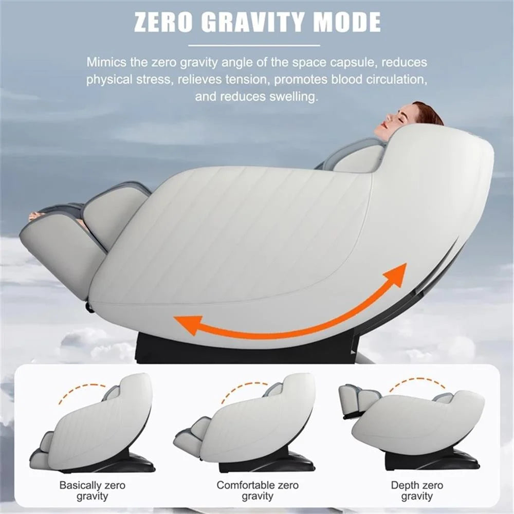 Blue Faux Leather Zero Gravity Recliner 3D Programmable Massage Chair — product view 6