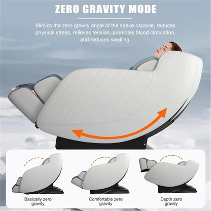 Blue Faux Leather Zero Gravity Recliner 3D Programmable Massage Chair — product view 6