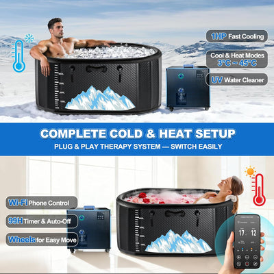Drexo 248-Gallon Inflatable Cold Plunge Tub with Chiller