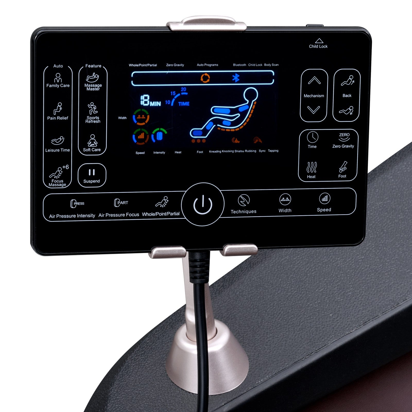 Full Body Massage Chair Zero Gravity 3D Shiatsu Recliner Sl-Track Heat, AI Voice — product view 12