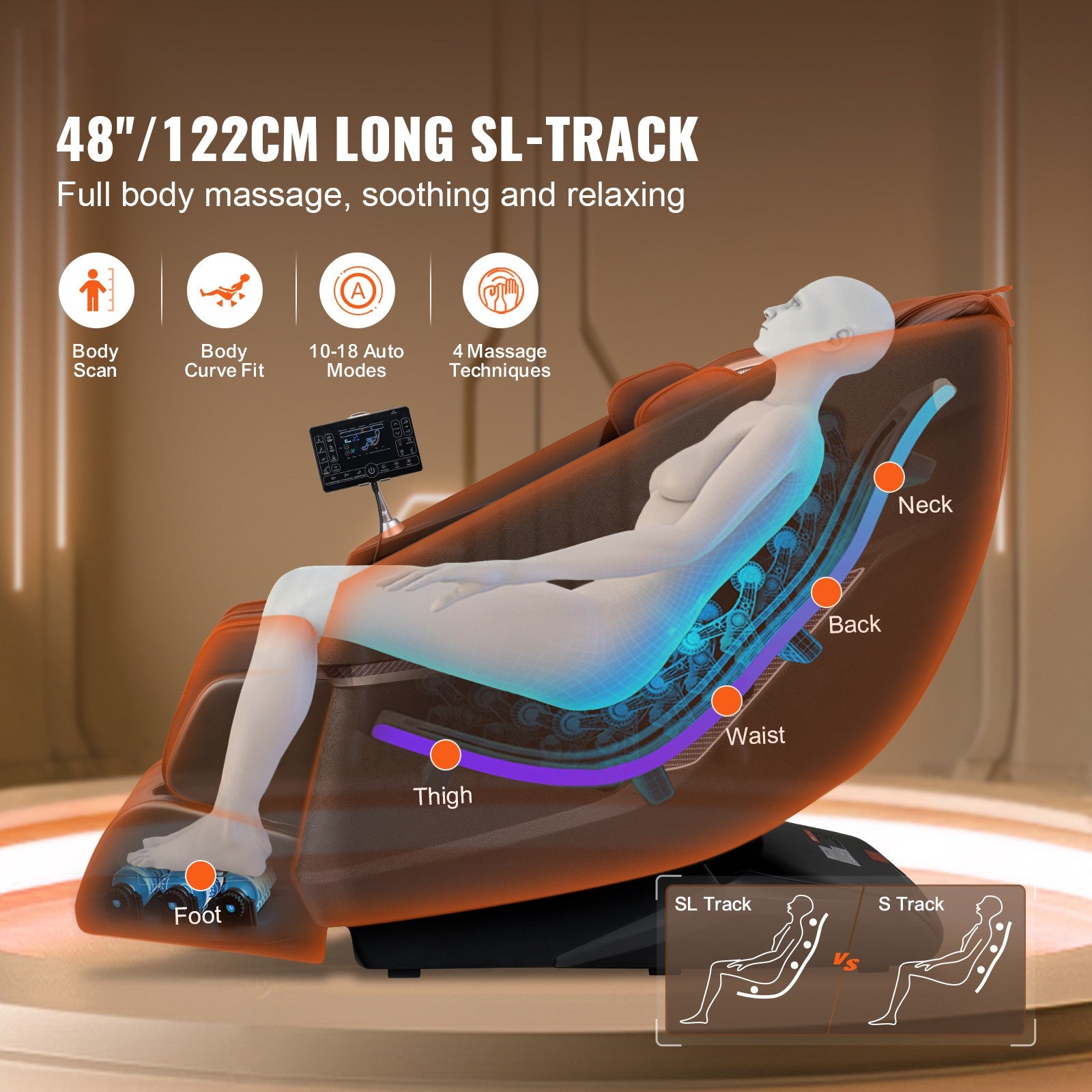 Full Body Massage Chair Zero Gravity 3D Shiatsu Recliner Sl-Track Heat, AI Voice — product view 2