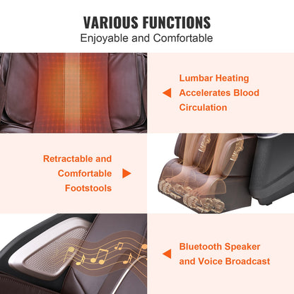 Full Body Massage Chair Zero Gravity 3D Shiatsu Recliner Sl-Track Heat, AI Voice — product view 6