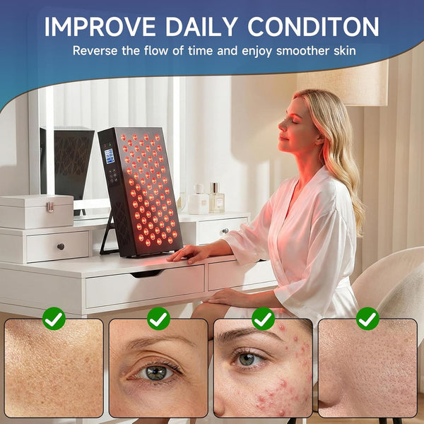 5-in-1 Red Light Therapy Panel with Pulse & Timer Modes