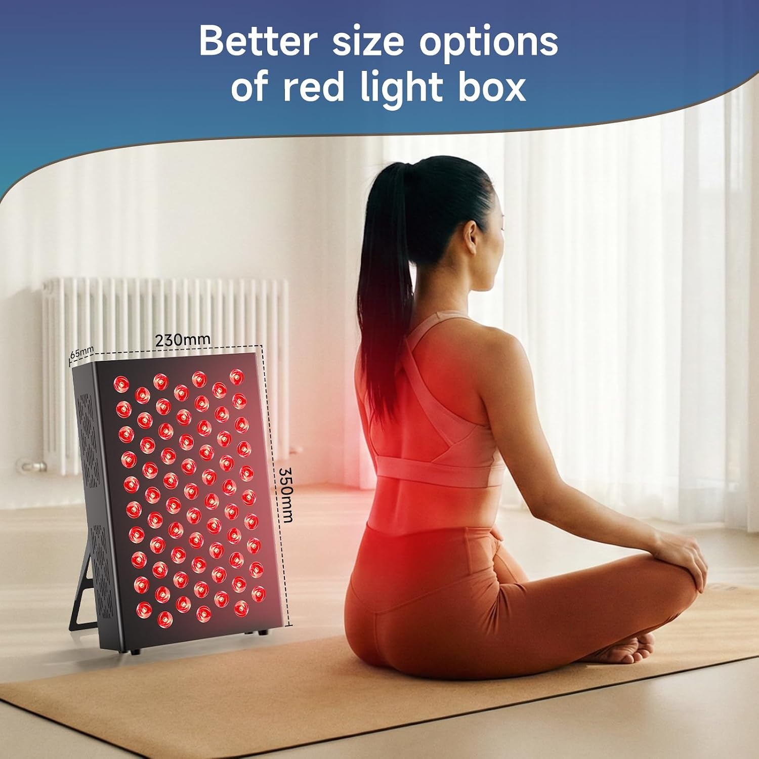 Red Light Therapy Box, 5In1 LED with 630-660-810-830-850, Metal Case, 3 Modes Red Light Panel with Soft Belt, 6 Timing Set - 9 Pulse Modes - 4-Level - Red Light Therapy Panel for Body — product view 4